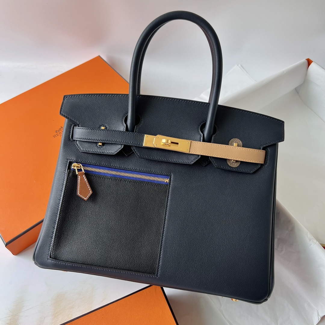 Hermes Birkin 30CM Swift Leather Handbag Black